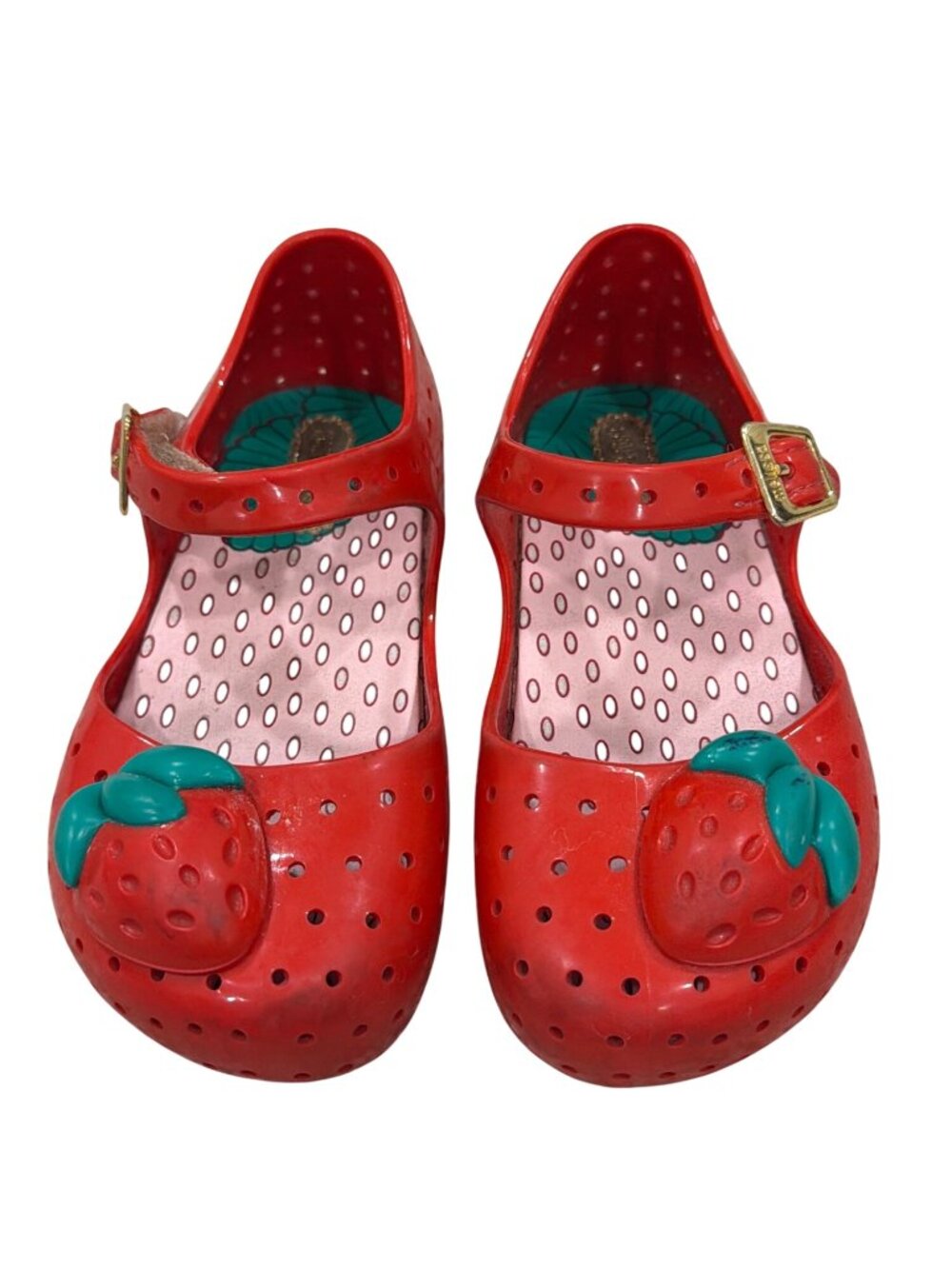 Mini Melissa Strawberry Red Jelly Shoes Girls Size 8 USA
